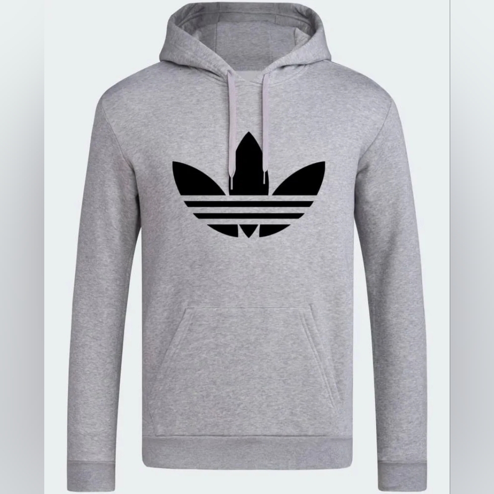 adidas Basketball Graphic Hoodie Grey L - Mens Hoodies & Sweatshirts